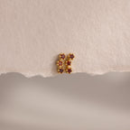 Birthstone Cluster Flatback Studs Silver 18K Gold Plated