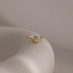 Zen Gemstone Curve Ring Silver 18K Gold Plated