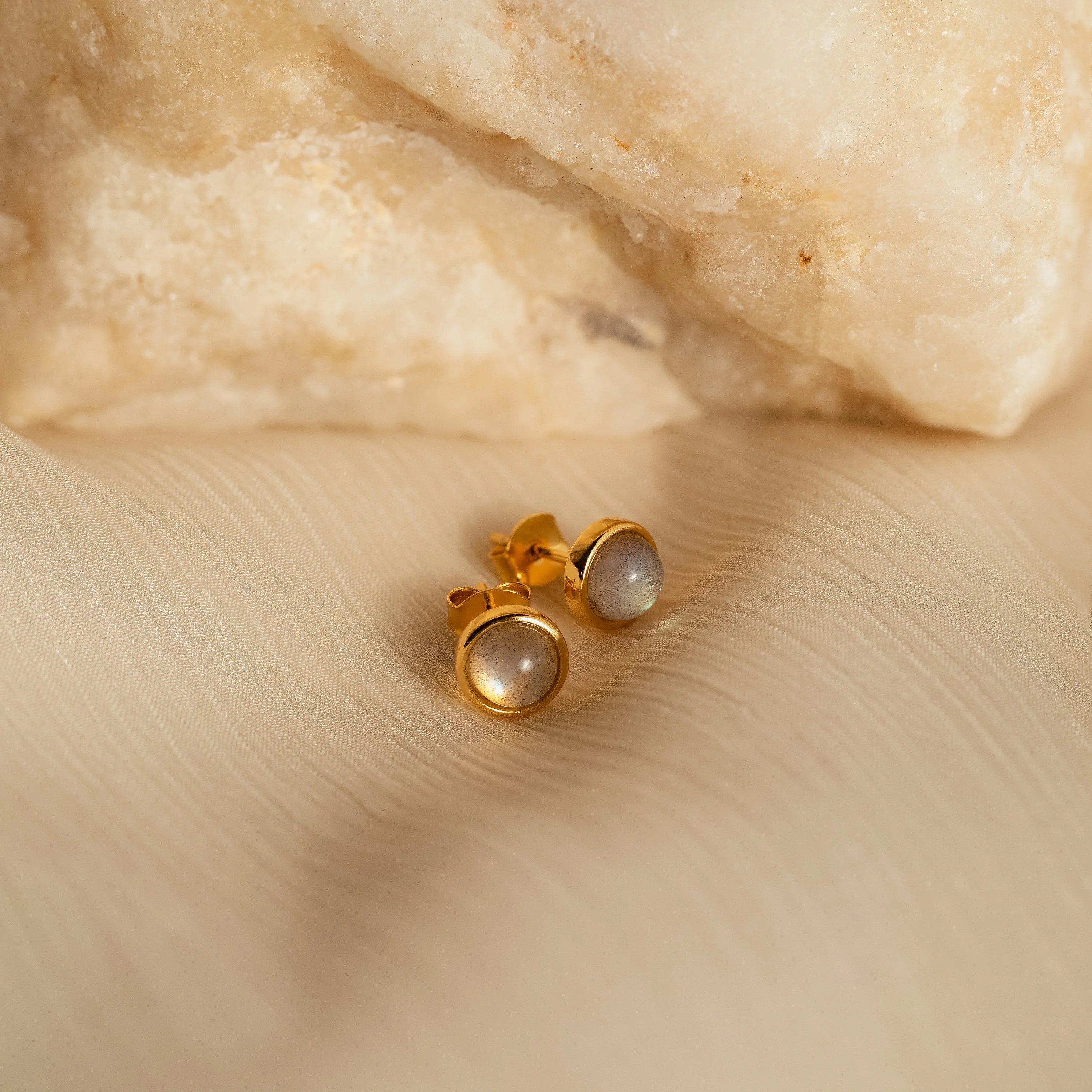 Manifest Gemstone Studs Silver 18K Gold Plated