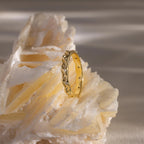 Diamond Wave Band Silver 18K Gold Plated