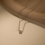 Hexagonal Diamond Charm Necklace Silver 18K Gold Plated