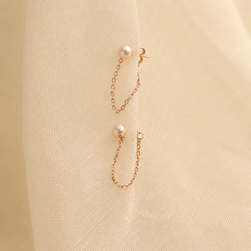 Pearl Chain Studs