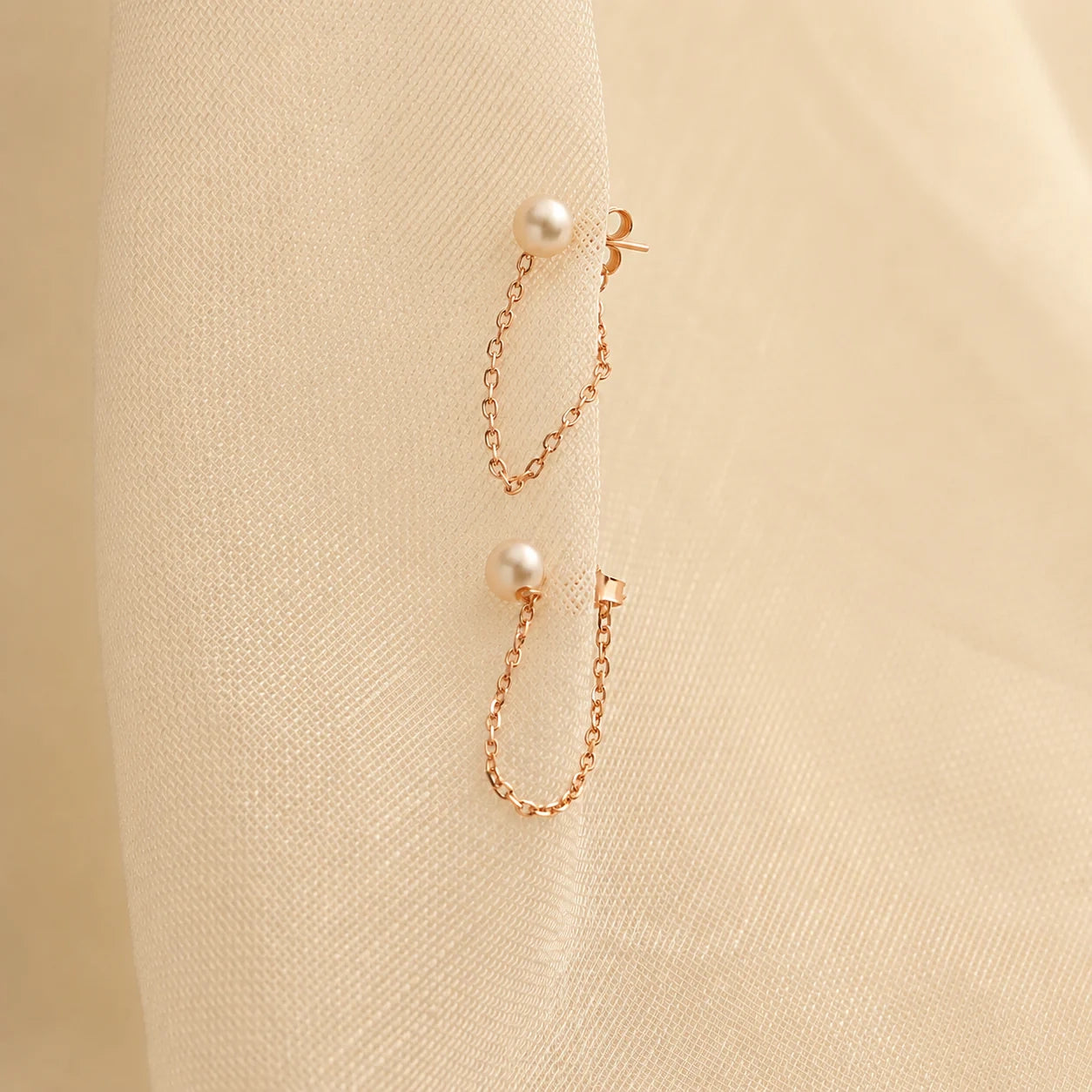 Pearl Chain Studs