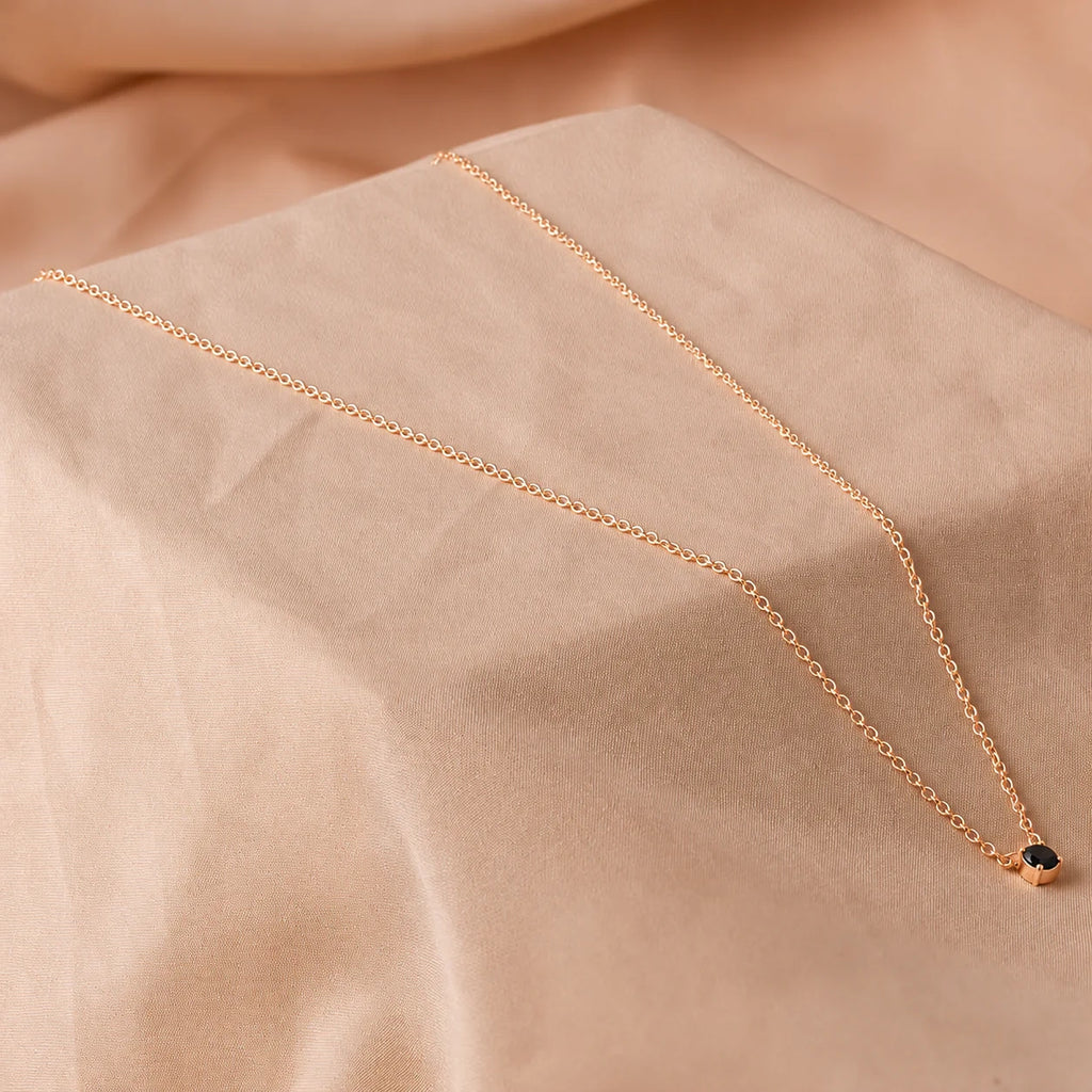 Onyx Dainty Diamond Necklace