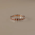 Eternity Bezel Garnet Ring Silver 18K Gold Plated