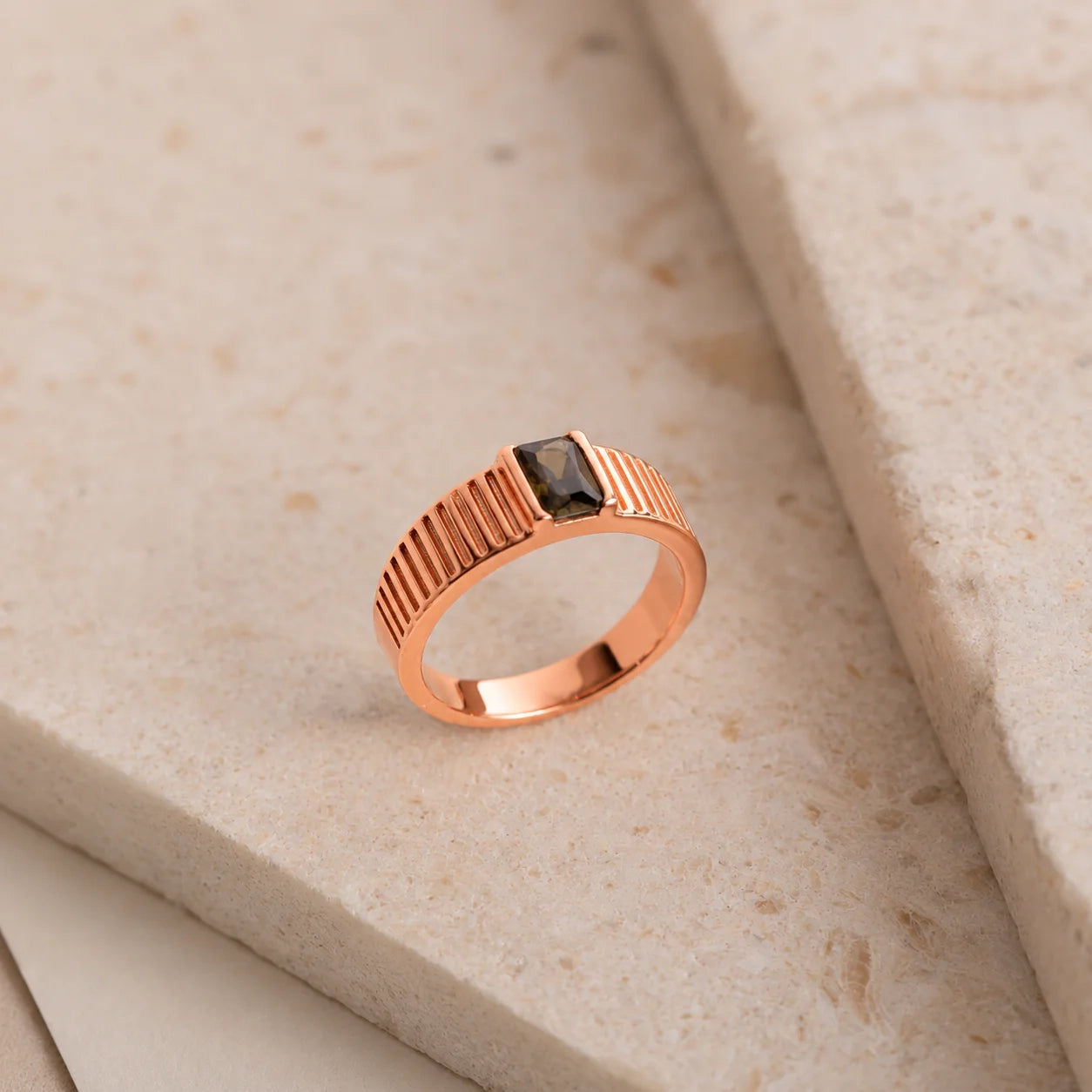 The Olive Peridot Signet Ring