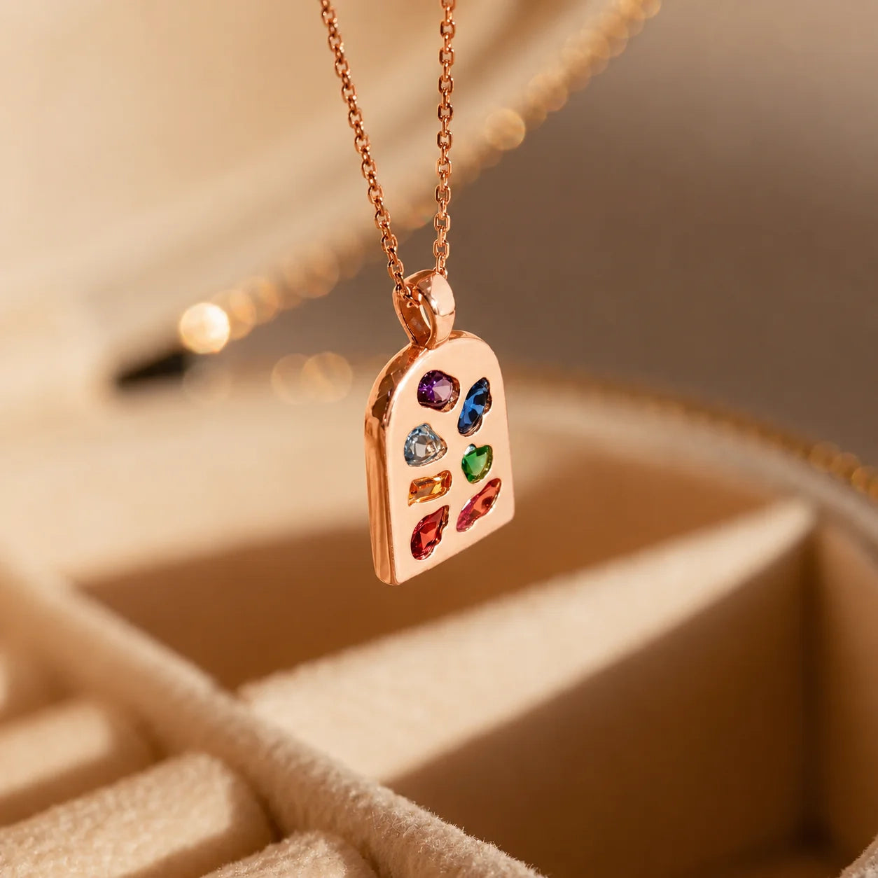 Abstract Art Deco Pendant Necklace