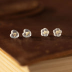 Heart & Flower Earring Backs  Silver 18K Gold Plated