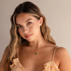 Pave Jade Clover Necklace Silver 18K Gold Plated