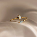 Toi et Moi Wrap Ring Silver 18K Gold Plated