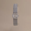 Diamonds Pave Scalloped Timepiece Silver 18K Gold Plated