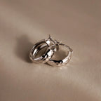 Bold Hammered Huggies Silver 18K Gold Plated
