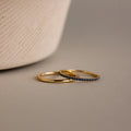 Sapphire Tennis Ring Set Silver 18K Gold Plated