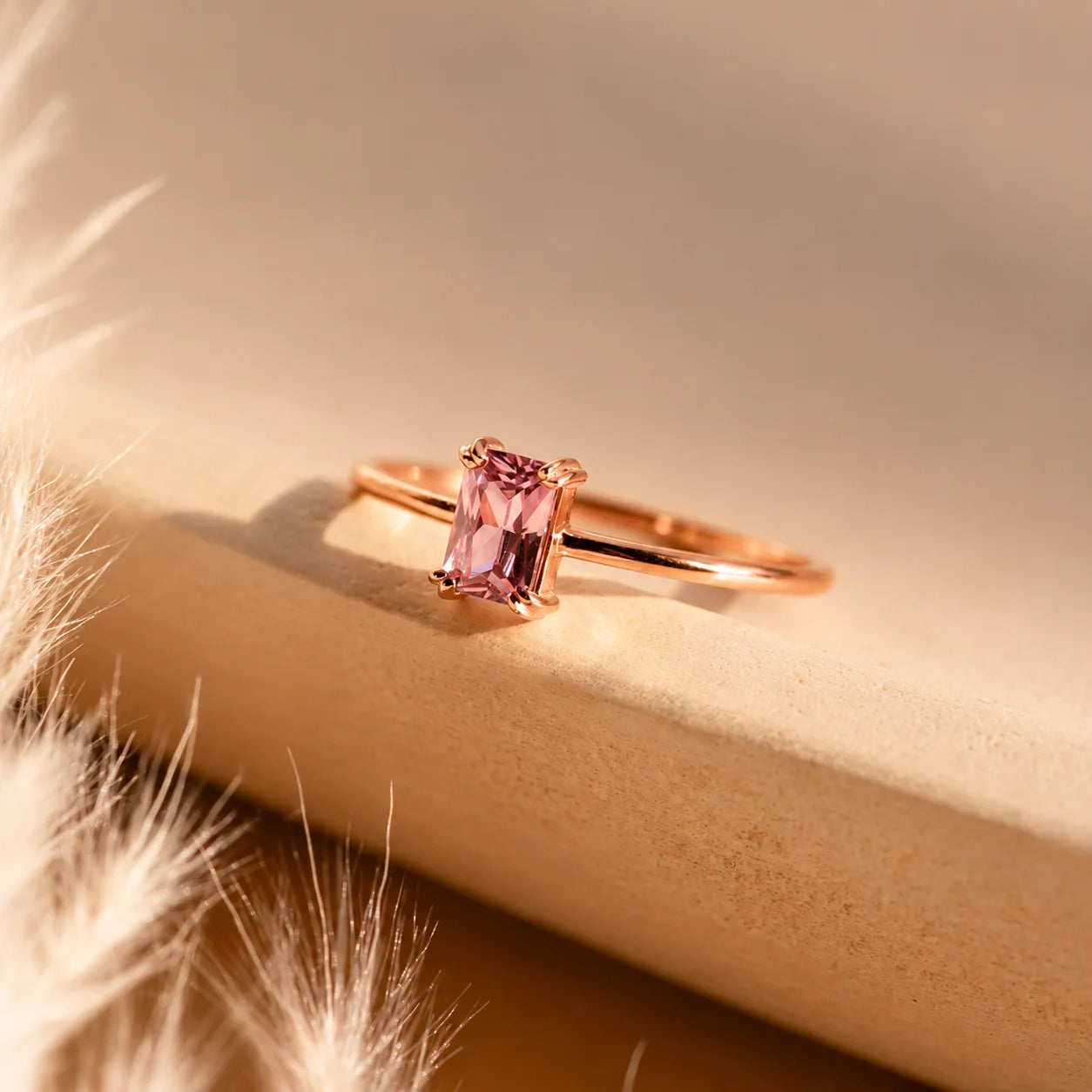 Emerald Feminine Elegance with the Blush Pink Emerald Ring