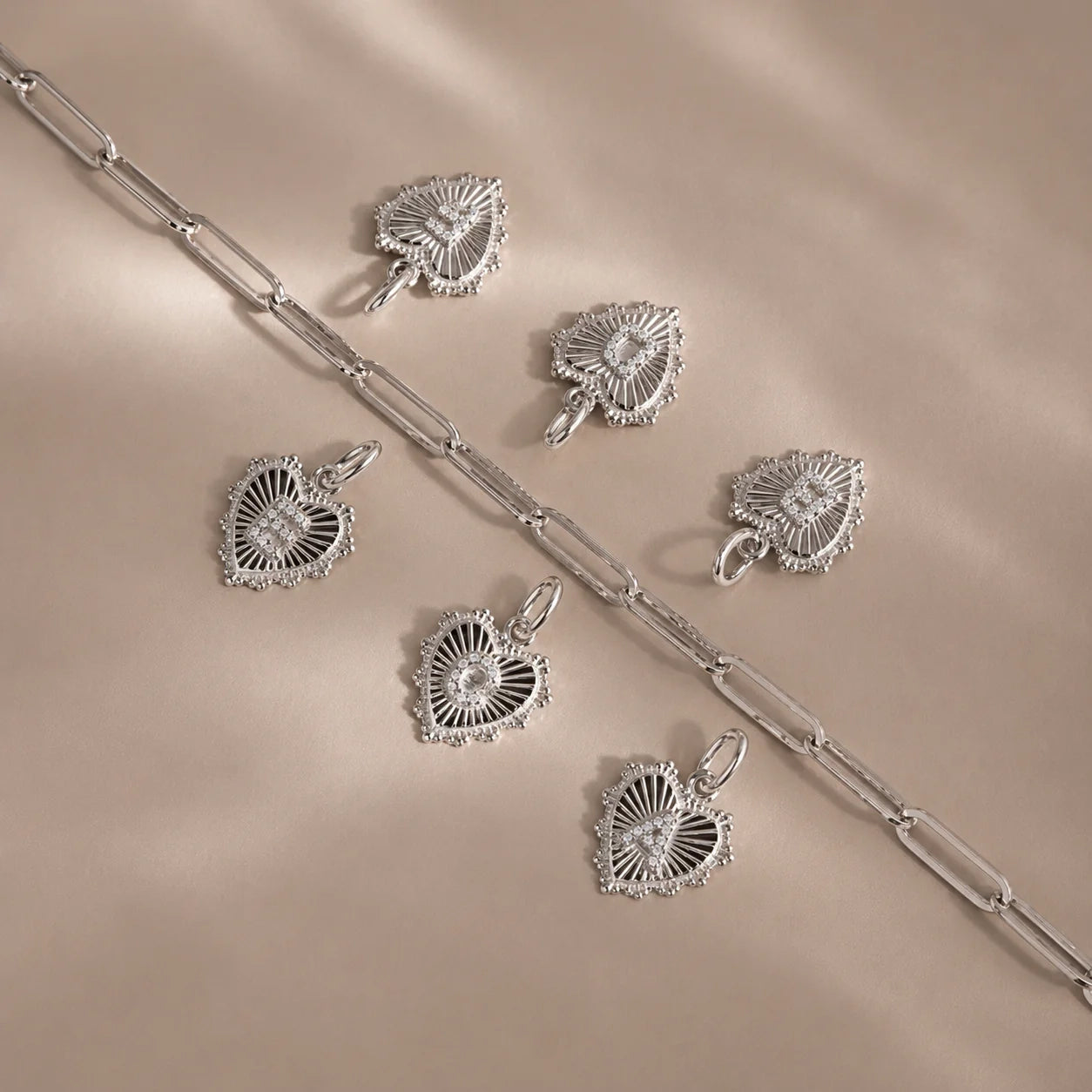 Heartline Initial Charm
