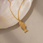 Fish Charm Necklace Silver 18K Gold Plated