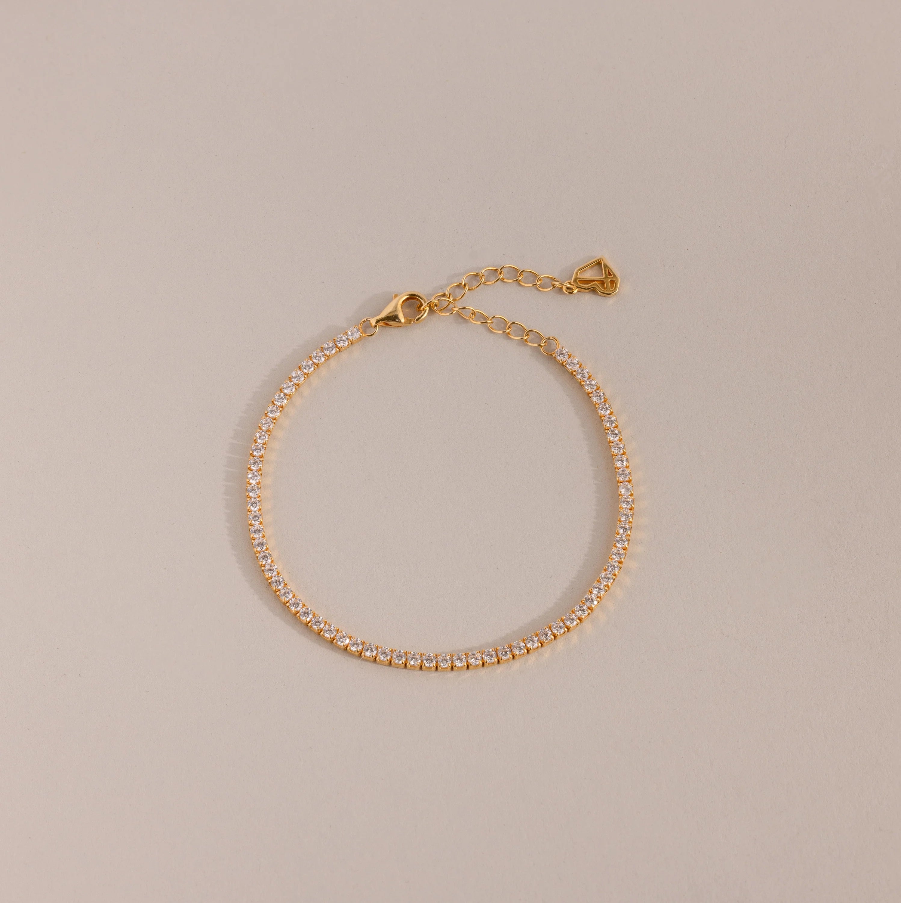 Classic Diamond Tennis Bracelet Silver 18K Gold Plated