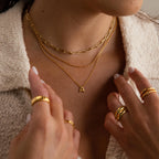 Dainty Bubble Letter Necklace Silver 18K Gold Plated