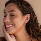 Ombre Opal Huggies Silver 18K Gold Plated