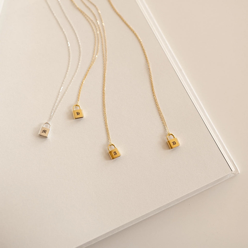 Padlock Necklace Silver 18K Gold Plated