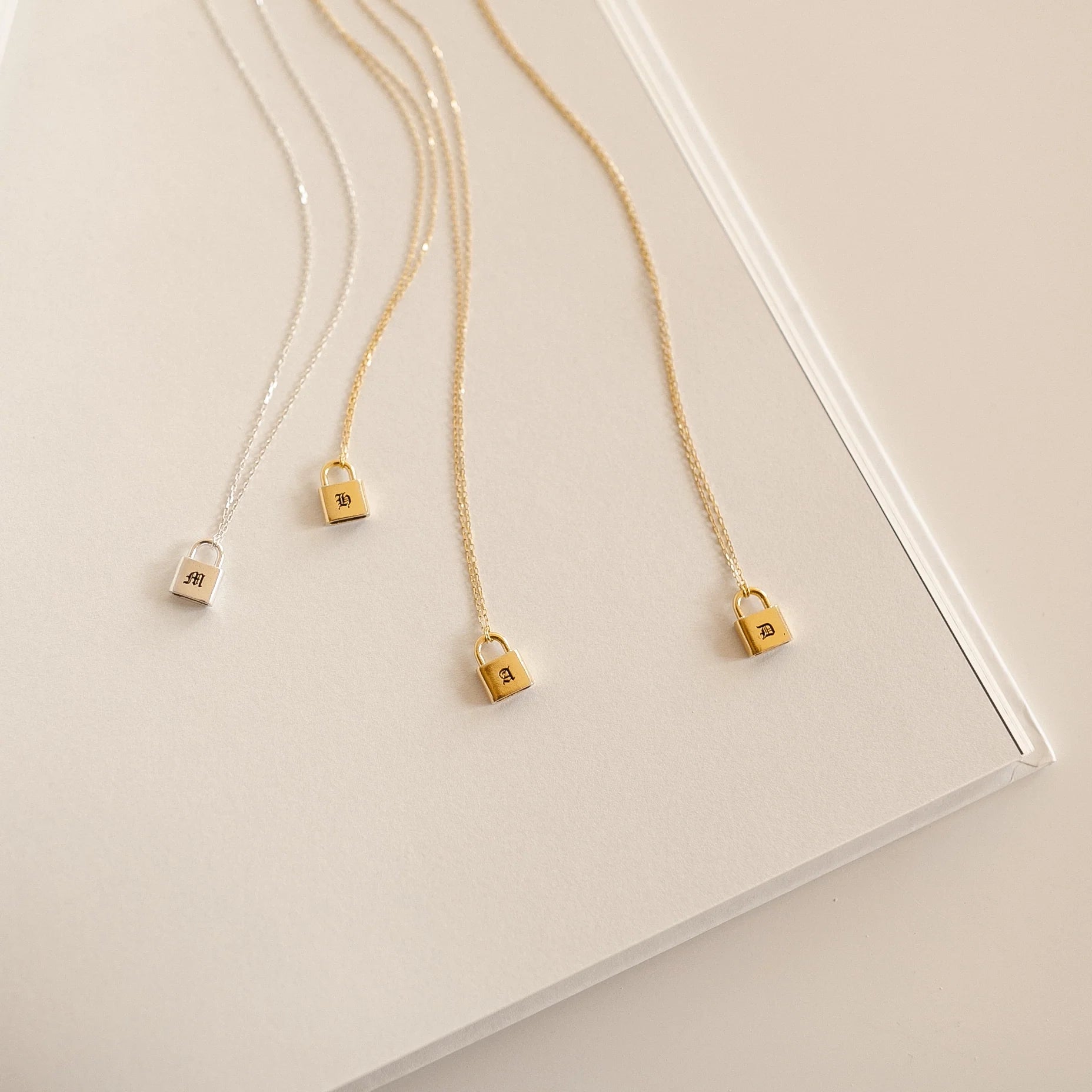 Padlock Necklace Silver 18K Gold Plated