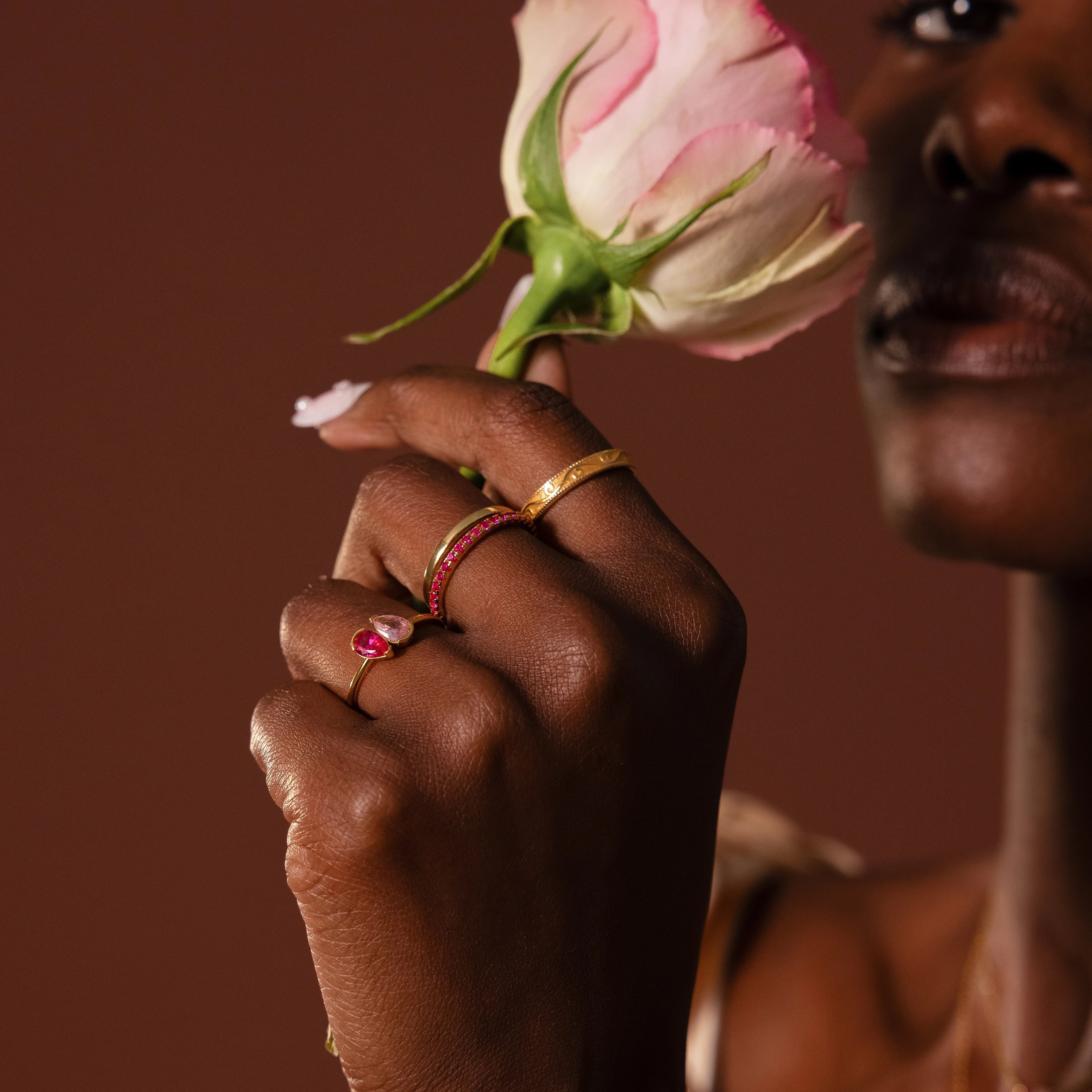Endless Eternity Ruby Ring Silver 18K Gold Plated