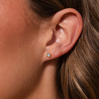 Blue Opal Prism Flatback Studs Silver 18K Gold Plated