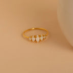 Marquise Opal Statement Ring Silver 18K Gold Plated