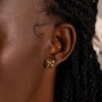 Bow Studs Silver 18K Gold Plated