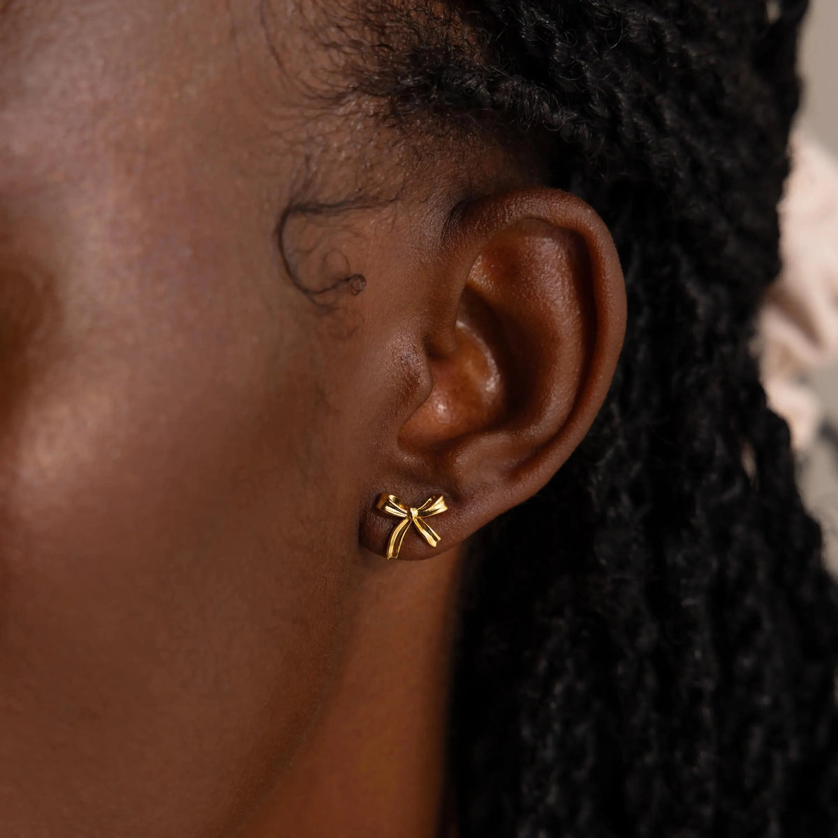 Bow Studs Silver 18K Gold Plated
