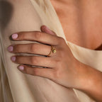 Initial Padlock Drop Ring Silver 18K Gold Plated
