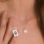 Fingerprint Coin Necklace Silver 18K Gold Plated