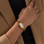Grid Chain Timepiece Silver 18K Gold Plated