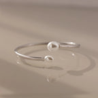 Shell Pearl Cuff Bracelet Silver 18K Gold Plated