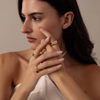 Diamond Confetti Signet Ring Silver 18K Gold Plated
