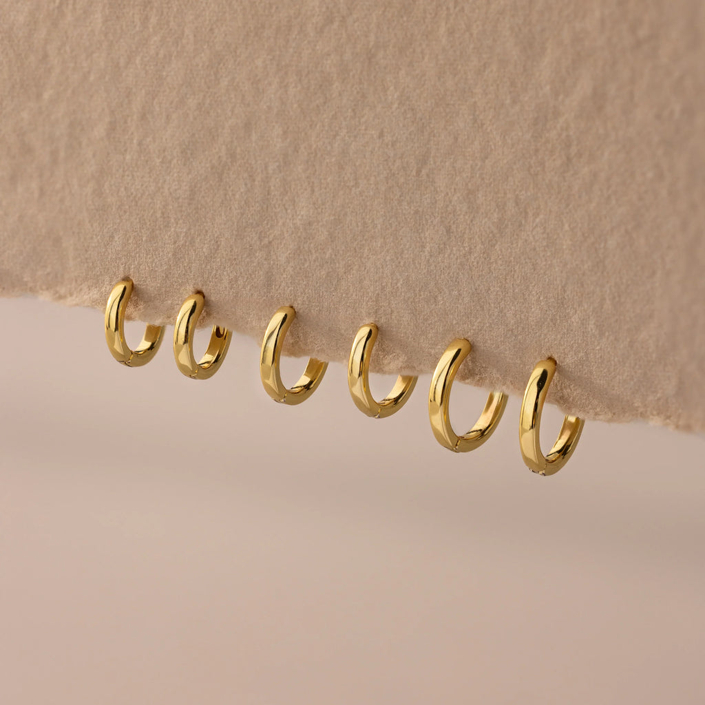 Dainty Huggies Set Silver 18K Gold Plated