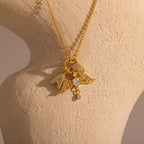 Cable Circle Charm Necklace Silver 18K Gold Plated