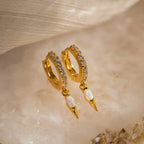 Raine Opal Dagger Huggies Silver 18K Gold Plated