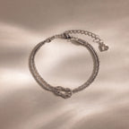 Rope Knot Chain Bracelet Silver 18K Gold Plated