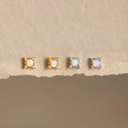Opal Diamond Star Studs Silver 18K Gold Plated