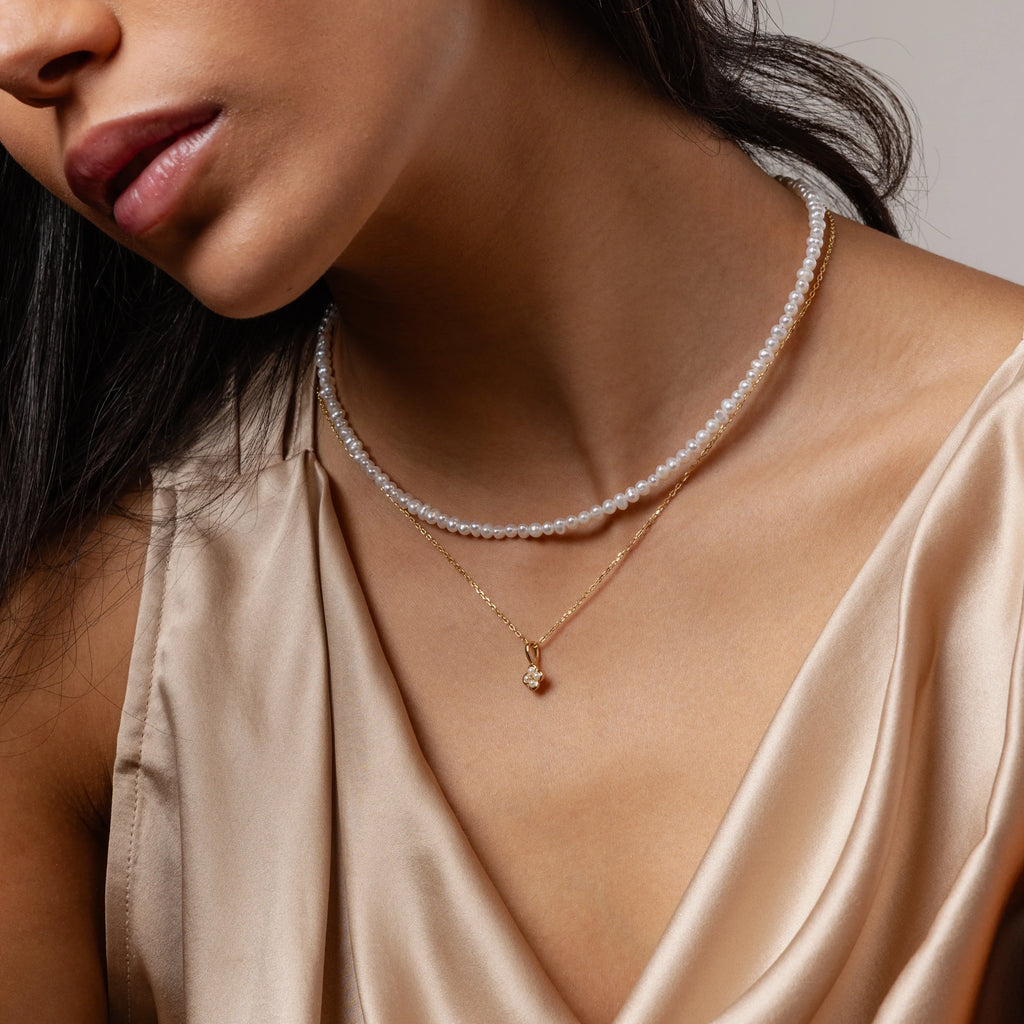 Venus Pearl Necklace  Silver 18K Gold Plated