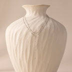 Duo Satellite Lariat Necklace Silver 18K Gold Plated