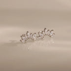 Marquise Cut Diamond Flatback Climbers Silver 18K Gold Plated