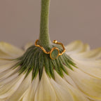 Open Sculpted Jade Ring Silver 18K Gold Plated
