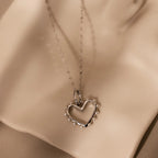 Classic Pearl Heart Charm Silver 18K Gold Plated