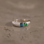 Baguette-Pear Cut Toi et Moi Dome Ring  Silver 18K Gold Plated