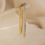 Diamond Bezel Tennis Bracelet Silver 18K Gold Plated