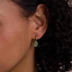 Jade Drop Hoops Silver 18K Gold Plated