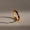 Staggered Marquise Garnet Ring Silver 18K Gold Plated