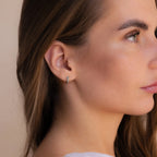 Garden Green Opal Huggies Silver 18K Gold Plated